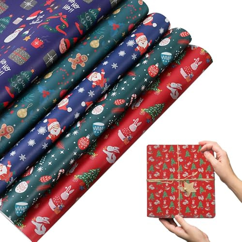 Julpapper, Julpapper,Julomslagspapper | Jul omslagspapper rulle Snowflake Elk Design omslagspapper för julfest firande