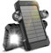 Power Bank Solare da 26800 mAh con Supporto a Ventosa, Caricabatterie Solare 3 Porte per Ricarica Rapida da 15 W con Torcia/SOS/Stroboscopio, Power Bank Impermeabile per Telefono da Esterno(nero)