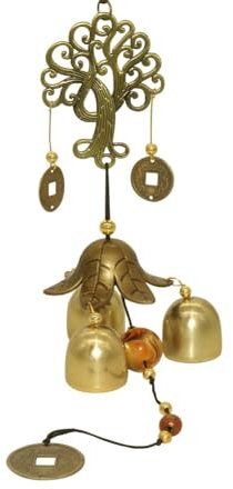 Carillon éolien Fengshui - Cloches en métal - Pour extérieur, maison, jardin, terrasse, cour, décoration à suspendre (arbre de fortune)
