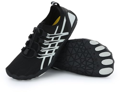 LY4U Hommes Chaussures d'eau, Séchage Rapide Pieds Nus Sports Aqua Chaussures Femmes pour Piscine Surf Plongée Yoga