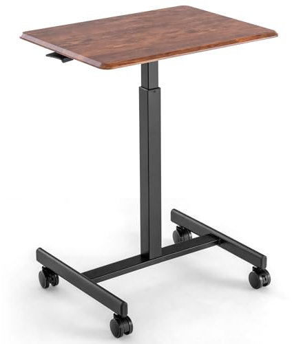Escritorio de altura ajustable para laptop, escritorio móvil con ruedas, estación de trabajo portátil para oficina en casa, estación de trabajo para computadora de oficina en casa, mesa de cama para