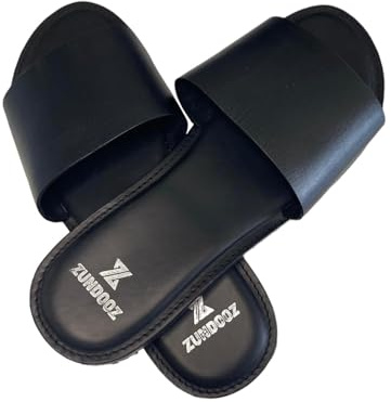 ZUNDOOZ Flip Flop| Flache Leder-Sandalen für Herren, Schwarz, Größe 39-47, Schwarz , 44 EU