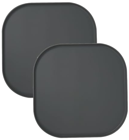 Tappetino Alimentare Impermeabile per Cani e Gatti, Tappetino Impermeabile in Silicone per Ciotole, Antiscivolo, Facile da Pulire, Sicuro per Alimenti (Grigio scuro, 26cm x 26cm)