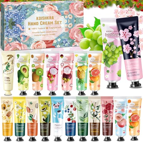 KDISHKRA Crema de Mano Mini, 20 Pack Cremas Manos de Regalo Navidad para Manos Secas y Agrietadas, Hidratante, Fragancia para Manos, Pequeño Regalo para Mujeres, Reg-alo de Navidad y Cumpleaños