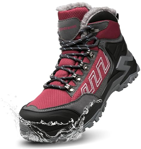 KOIFISH Botas de seguridad para Hombre Mujer Invierno Impermeable Zapatos de Seguridad Punta Compuesta Antideslizante Antiestático Botas de Trabajo con Forro Térmico