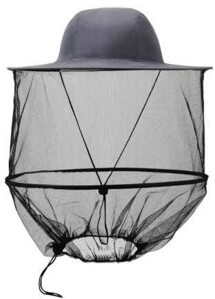 LOKLNEYK Bee Hat with Bug Net | Full Protection from Insects for Outdoor Activities(dark gray,1)