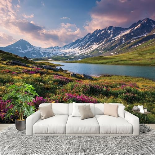 Fotomurales Decorativos Pared 3D Paisaje Natural Papel tapiz Fotográfico Grande Extraíble 200X140 Cm Verde Papel Pintado Moderno de lujo, Murales Interiores, Mural Stickers