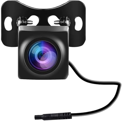 CAMECHO Cámara de Visión Trasera para Coche, Cámara de Marcha Atrás de Visión Nocturna Impermeable IP69 para Pantalla Carplay, Cable de 15M, Gran Angular 170°,Conector AVIN de 2,5mm + Conector 4PIN