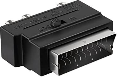Ekon Adaptador Scart RCA, Toma S-VHS, botón de Interruptor de Entrada/Salida para TV, Smart TV, DVD, Blue-Ray, VHS, Decodificador, Digital terrestre