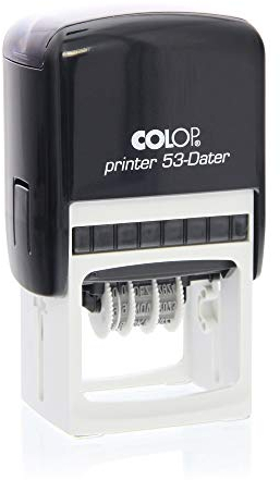 stempel-fabrik – Colop Printer 53 Custom Datumsstempel mit Wunschtext personalisieren – selbstfärbender Stempel zur korrekten Beschriftung von Dokumenten, Belegen, Rechnungen & Co (45x30mm | 5 Zeilen)