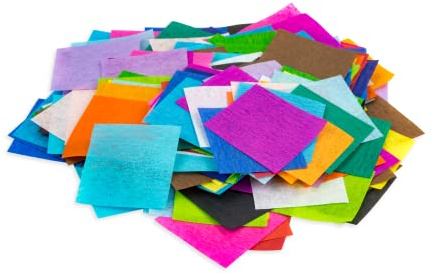 Hygloss Products Bleeding Tissue Paper Squares 1-Inch, 20 Assorted Colors for Arts & Crafts, DIY Projects, Scrapbooking, Greeting Cards, 480 Squares