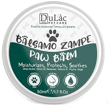 Dulac - Crema Polpastrelli Cane Idratante Naturale, 50 ml, Balsamo Protettivo per Cuscinetti Screpolati e Secchi, Senza Profumazione, con Calendula, Burro di Karité e Olio d'Oliva, Made in Italy