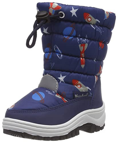 Playshoes Boys Snow Boots Space Unisex-Kinder Schneestiefel, Blau (marine 11), 30/31 EU