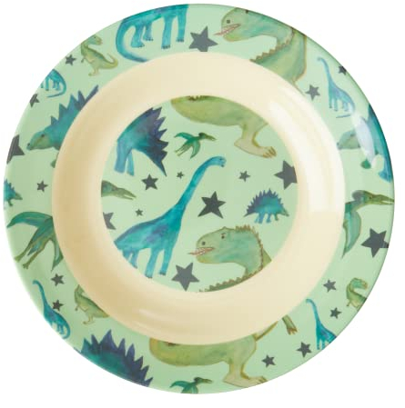 Melamin Kinderschüssel - Grün - Dinosaurs Print