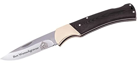 Puma Tec Taschenmesser G10 schwarz, mit Namensgravur auf der Klinge