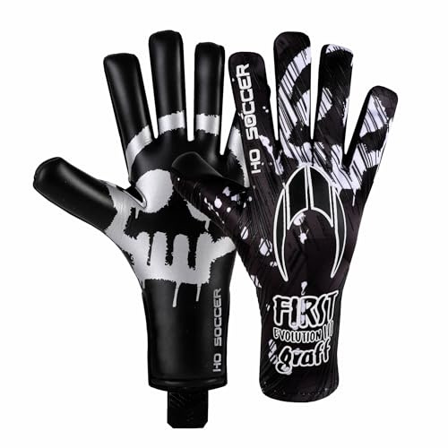 HO Soccer First Evolution III Graffiti Creepy Black målvakt handskar, Unisex barn, Black/White, 3