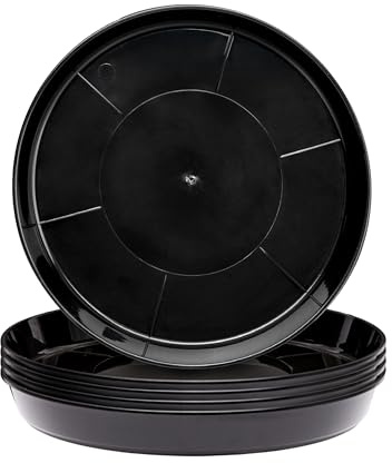 Garronda Platos para Macetas de Producción Redondas GD-0026 (5 Piezas Negro, ⌀ 35 cm H 5 cm)