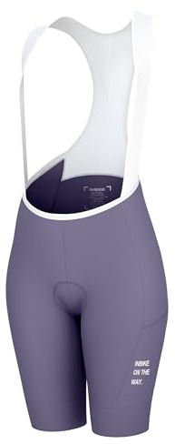 INBIKE Salopette Ciclismo Donna Imbottitura 3D Pantaloncini Bici con Bretelle Pantaloncini Ciclista MTB Asciugatura Rapida Traspirante(Viola,M)