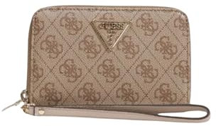 GUESS Laurel SLG Medium Double Zip Wallet M Latte Logo