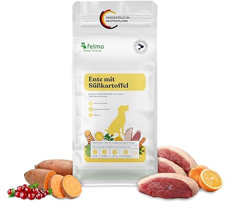 felmo Hundtorrfoder anka, sötpotatis och apelsiner 2 kg
