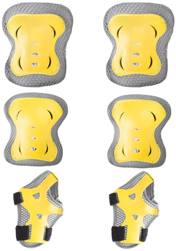 NHQZ 6 pezzi Bambini Ginocchiere, Regolabile Ginocchiere Set, Protezioni Skateboard Bambini, Protezioni Pattini Ginocchiere Gomitiere, Gomitiere Protezioni Set per Pattinaggio in Bicicletta