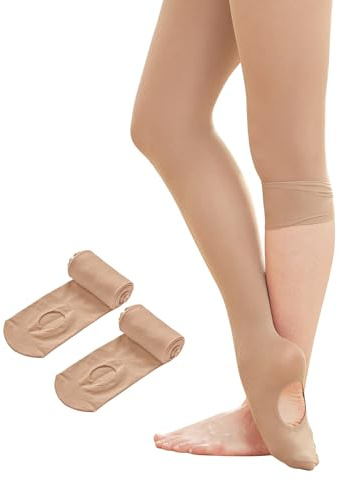 Stelle Women's Ballet Tights Convertible Dance Leggings Ultra Soft Pro Transition Tight(2TN,L)