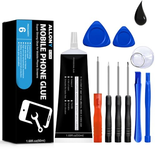 ALLONY Pegamento para Móviles, Negro, 50ml, Resistente al Agua y Polvo, Fácil de Usar, Versátil