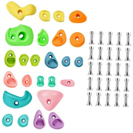 Gralara Lot de 25 Prises d'escalade Colorées pour Enfants et Adultes