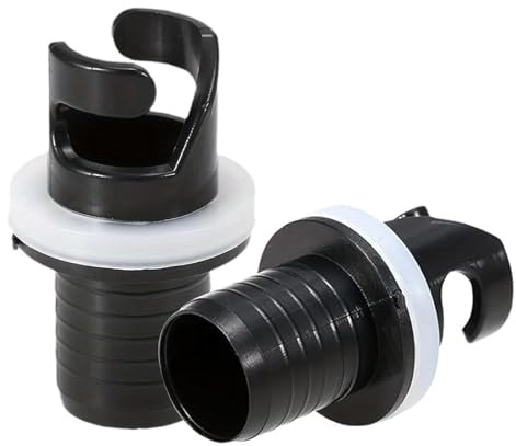 MOERAE 2 stycken uppblåsbar pumpadapter, kajak pumpventiladapter, läckagesäker och robust, roterande design, luftventil tillbehör för gummibåt, paddling