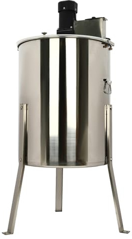 140 W elektrisk honungsslunga 47 x 60 cm honungsomrörare av 201 rostfritt stål tangentialslangbella med trebent stödstruktur och glidförslutning honungsdispenser för beekeeper med klart lock av akryl