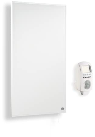 Infrarot Heizung mit Digitalthermostat 1000 Watt Elektroheizung mit Stecker für Steckdose - 5 Jahre Herstellergarantie- Elektroheizung mit Überhitzungsschutz - geprüft auf Sicherheit