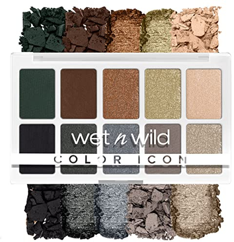 Wet n Wild, Color Icon 10-Pan Palette, Eyeshadow Palette, 10 Richly Pigmented Colors for Everyday Makeup, Long-Lasting and Easy to Blend Formula, Lights Off