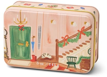 Paddywax Holiday Candles Small 2-Wick Scented Soy Wax Candle in Tin, 5-Ounce, Wassail