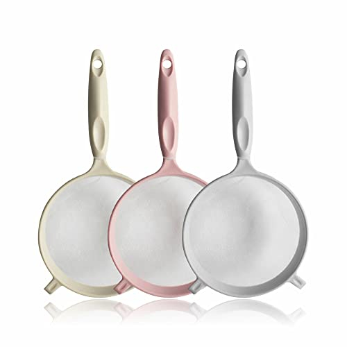 AZEEZ Sieve Fine Mesh Strainer Food Colander Filter Flour Sifter Sieve for Tea Pasta Noodles Spaghetti Rice Vegetables Cooking Baking Essentials Kitchen Accessories Assorted Colours (Pack of 1)