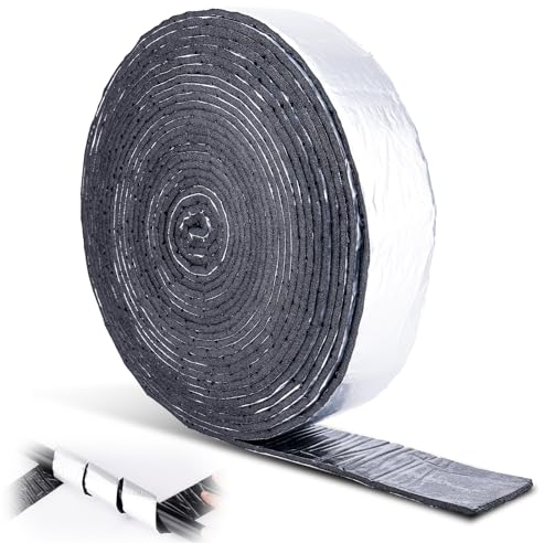 10m Ruban Isolant pour Tuyaux, 5cm de Large Enveloppe d'Isolation pour Conduites d'Eau d'Hiver Protection Auto-Adhésive Contre le Chaud et le Froid Ruban en Aluminium Extérieur