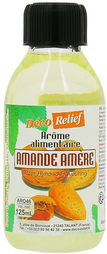 Déco Relief - Arôme Liquide Amande Amère 125 ml - Arôme Alimentaire Pâtisserie & Yaourtière - Pour Gâteaux, Pâtisseries, Yaourts - Arôme Concentré - ARO46.