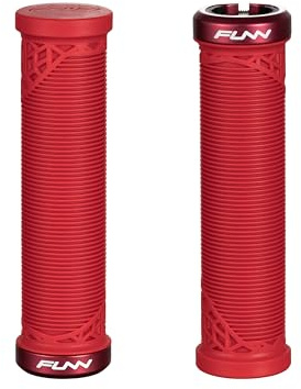 Funn Hilt JR Puños de Manillar para Bicicleta de Montaña con Abrazadera de Bloqueo Único, Puños de Manillar de Bicicleta con Bloqueo con un Diámetro Interior de 19 mm (Rojo)