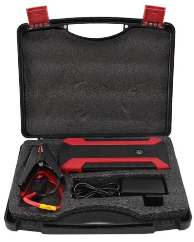 Démarreur de Batterie de Voiture 1000 A, Boîte de Saut Portable avec Port USB3.0 à Rapide, Lampe de Poche LED pour Moteurs à 7,0 L et 5,5 L (Prise UE)