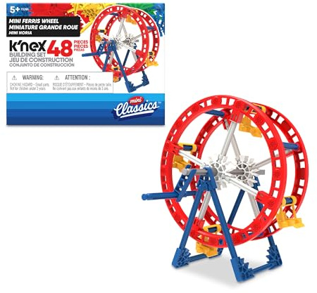 K'NEX Mini-Riesenrad-Bausatz, 48 Teile für Bewegungsspaß, Schreibtischdekoration, Konstruktionsmodell ab 6 Jahren, technisches Spielzeug für Jungen und Mädchen