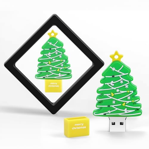 DONWEI USB-minne, 64 GB minnesstick, 64 GB att hänga på nyckelringen, julgran USB