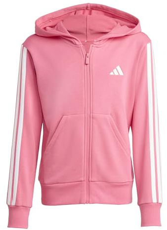 adidas Mädchen Essentials Full Zip Hoodie, Pink Fusion/White, 5-6 Years