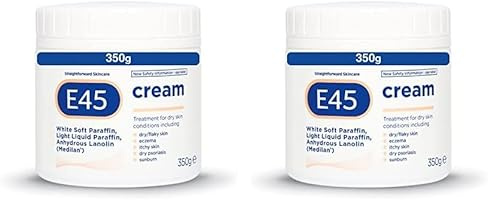 E45 Cream 350 g – E45 Cream for Dry, Irritated Skin – Moisturiser to Soothe Dry & Sensitive Skin - Dermatologically Tested Eczema Dermatitis Cream – Non-Greasy Body Face Hand Cream – Clinically Proven