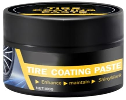 Pâte de polissage pour pneus - Amplificateur de brillance - Revêtement noir brillant pour l'entretien du nettoyage et de la préparation des véhicules - 100 g
