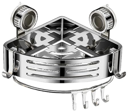 Bathroom Shower Organizer Corner - Corner Shelf for Inside Shower - Rustproof Modern Organizer Rack Tray Space-Saving for Bathtub Shampoo Hair Conditioner Cosmetics Hand Washing Liquid