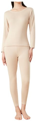Conjunto Interior Térmica para Mujer: Camiseta de Manga Larga y Pantalón Cómodos Ligeros Transpirables Ideal para Invierno