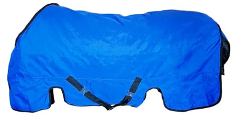 Regendecke Rain Protect blau 4 Größen wasserdichte, atmungsaktive Outdoordecke mit viel Bewegungsfreiheit – optimaler Regenschutz für Pferde. (125 cm)
