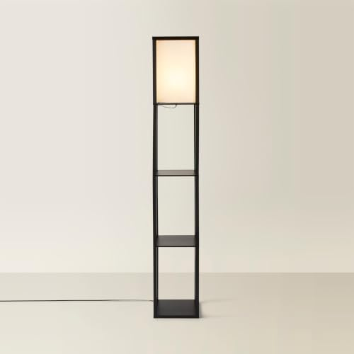 MiniSun | Wooden Floor Lamp with Shelves in Black | Floor Lamps & Torchieres, Home Décor, Improvement & Lifestyle Essential