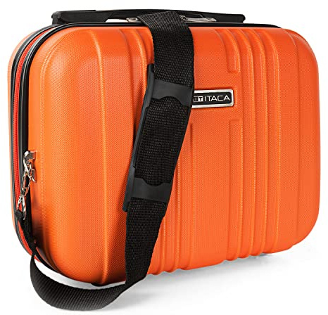 ITACA - Kosmetikkoffer Hartschale Groß, Beautycase Damen, Trolley & Handgepäck Koffer: Beauty Case Hartschale, Kosmetik Koffer, Kosmetiktasche Groß - Ideal für Reisen!, Mandarine