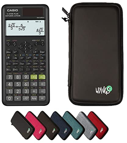 Casio fx-87DE Plus 2nd Edition inklusive Schutztasche von WYNGS in Schwarz - Basic Set