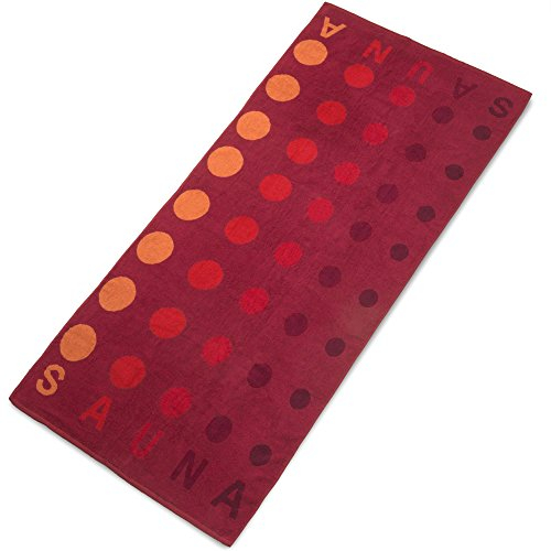 aqua-textil Point Saunatuch Doppelpack 90 x 220 cm rot Baumwolle Saunahandtuch Frotteehandtuch Duschtuch